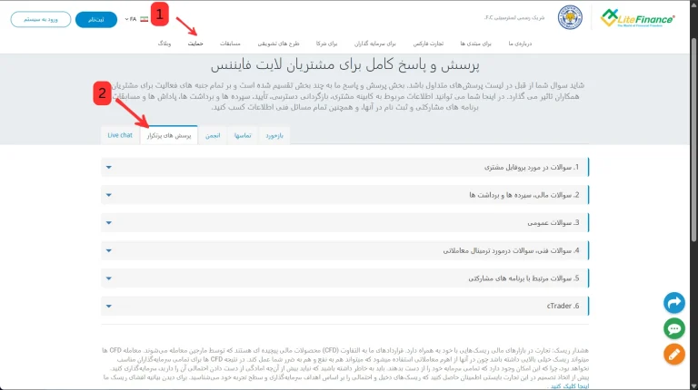 پشتیبانی LiteFinance