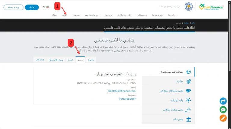 پشتیبانی LiteFinance